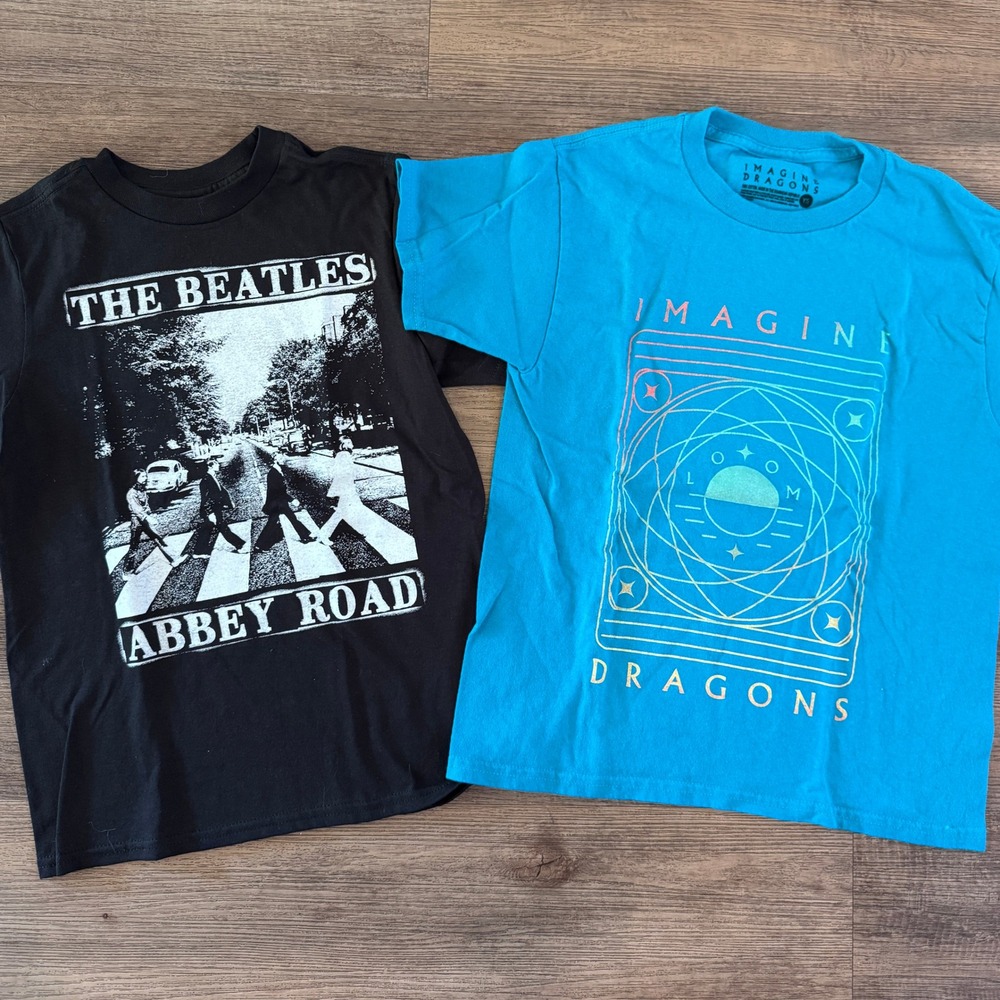 Pre-owned Youth The Beatles Abbey Road & Imagine Dragons Loom T-Shirt SM 6-7